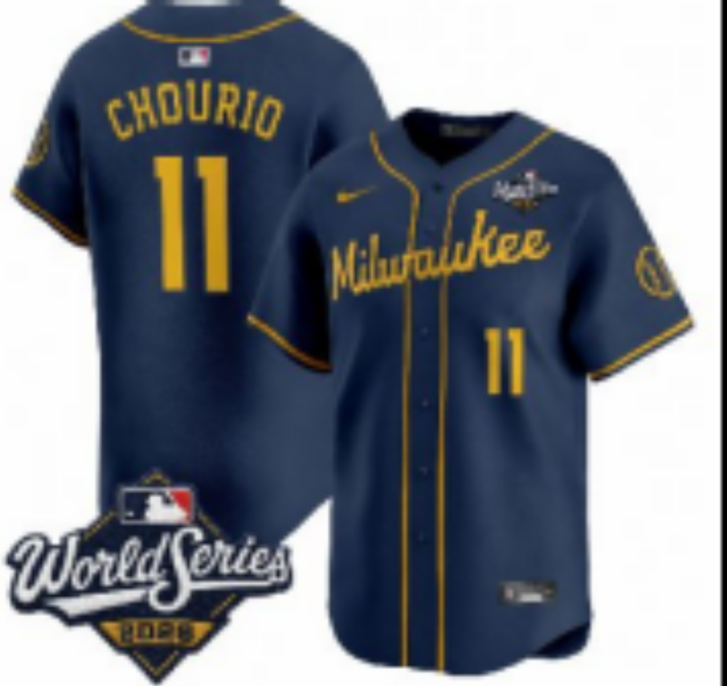 Women Milwaukee Brewers #11 Jackson Chourio Blue Nike 2026 World Series jersey 1021073
